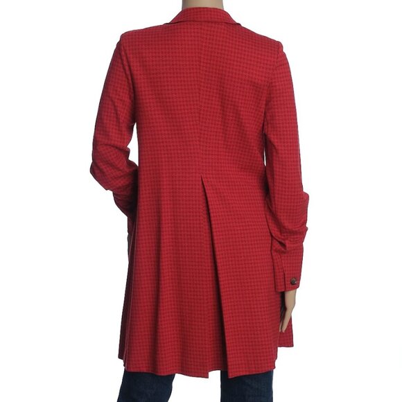 CAbi 3546 Red Houndstooth Ruffle Celebration Jacket Coat M - Picture 3 of 13